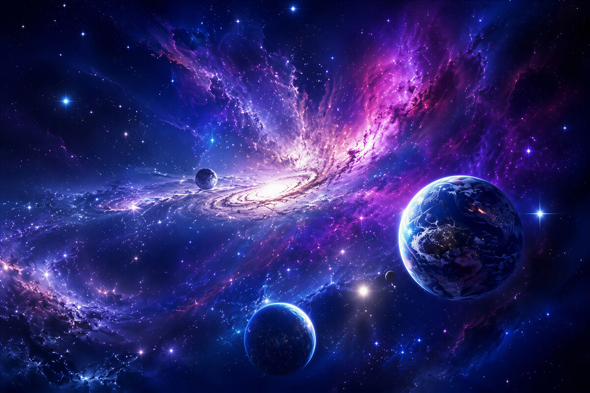 Fototapeten Galaxien und Planeten