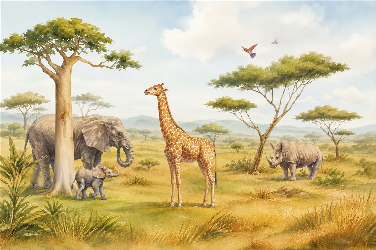 Fototapeten Afrikanische Tiere auf Safari