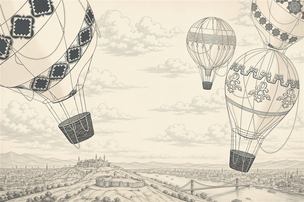 Fototapeten Ballons im Flug