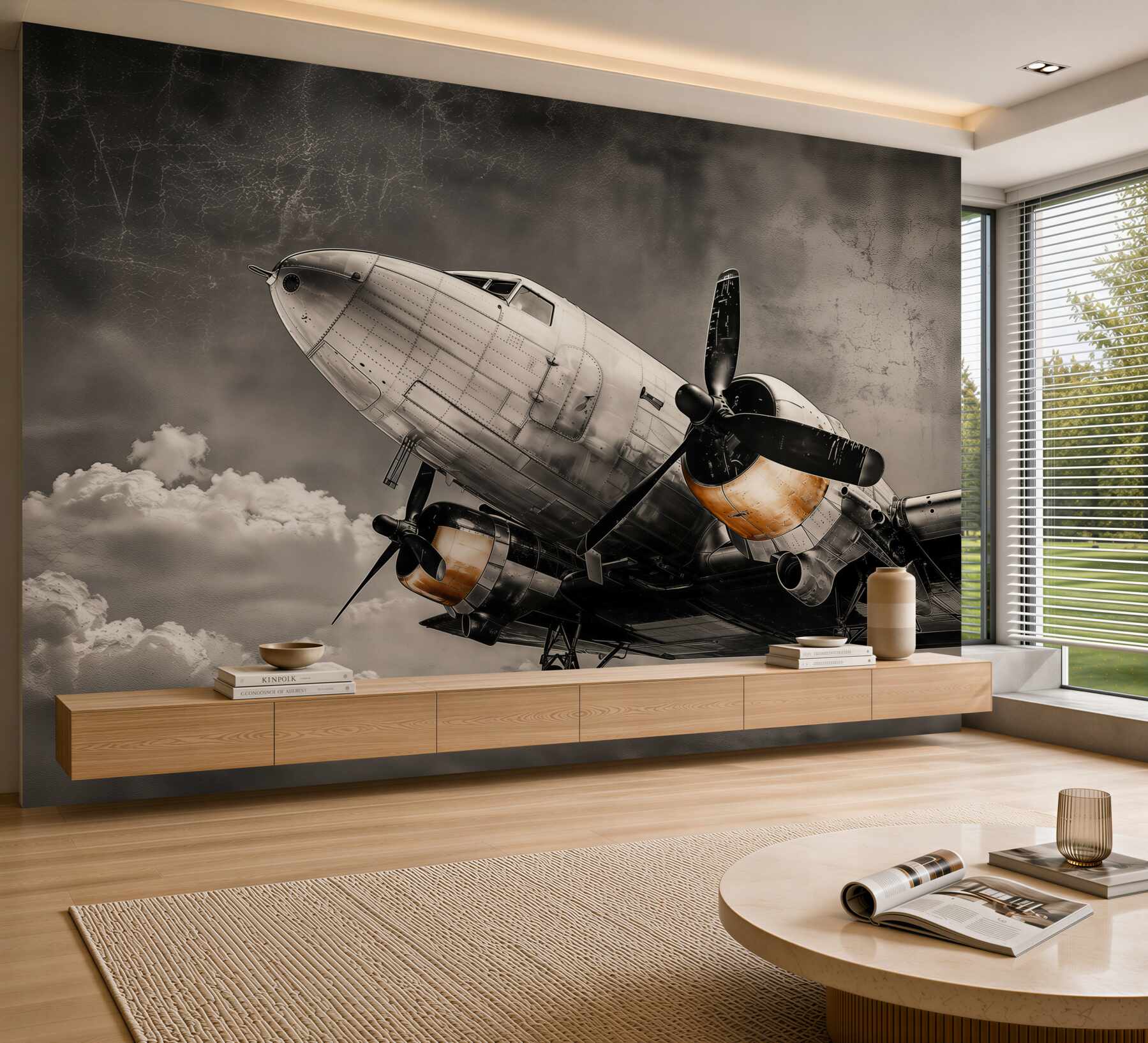 Fototapeten weiß bemaltes Flugzeug