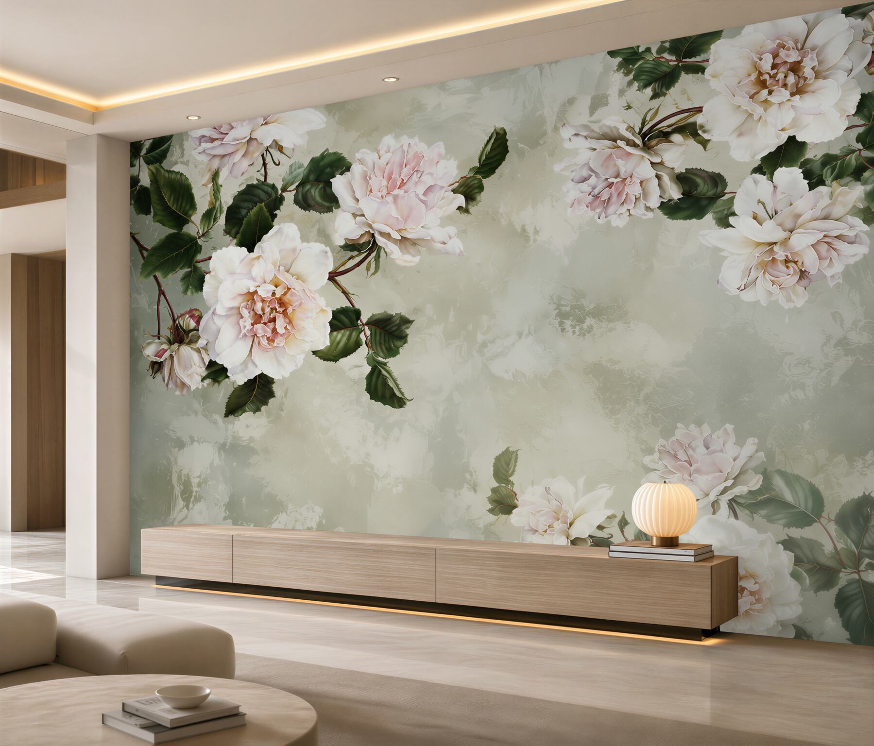 Fototapeten Wand und Blume