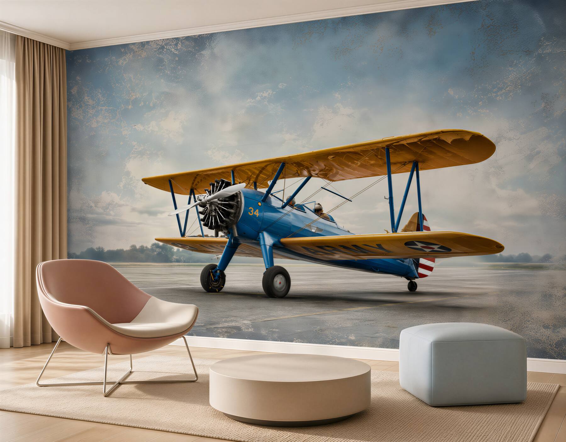 Fototapeten Flugzeug, Flugzeug und Doppeldecker