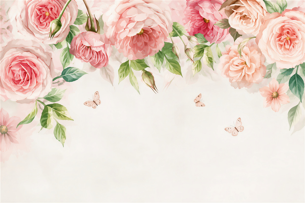 Fototapeten Aquarellblumen
