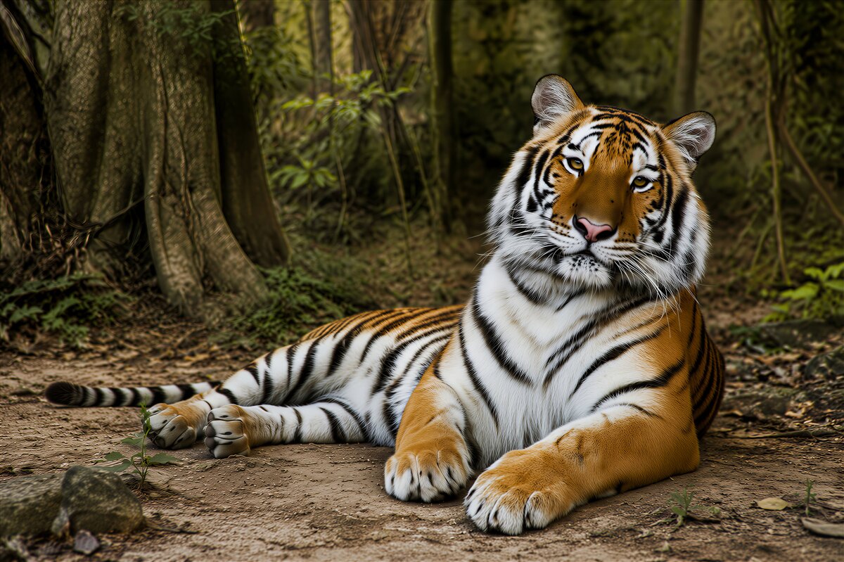 Fototapeten großer Tiger ruht sich aus