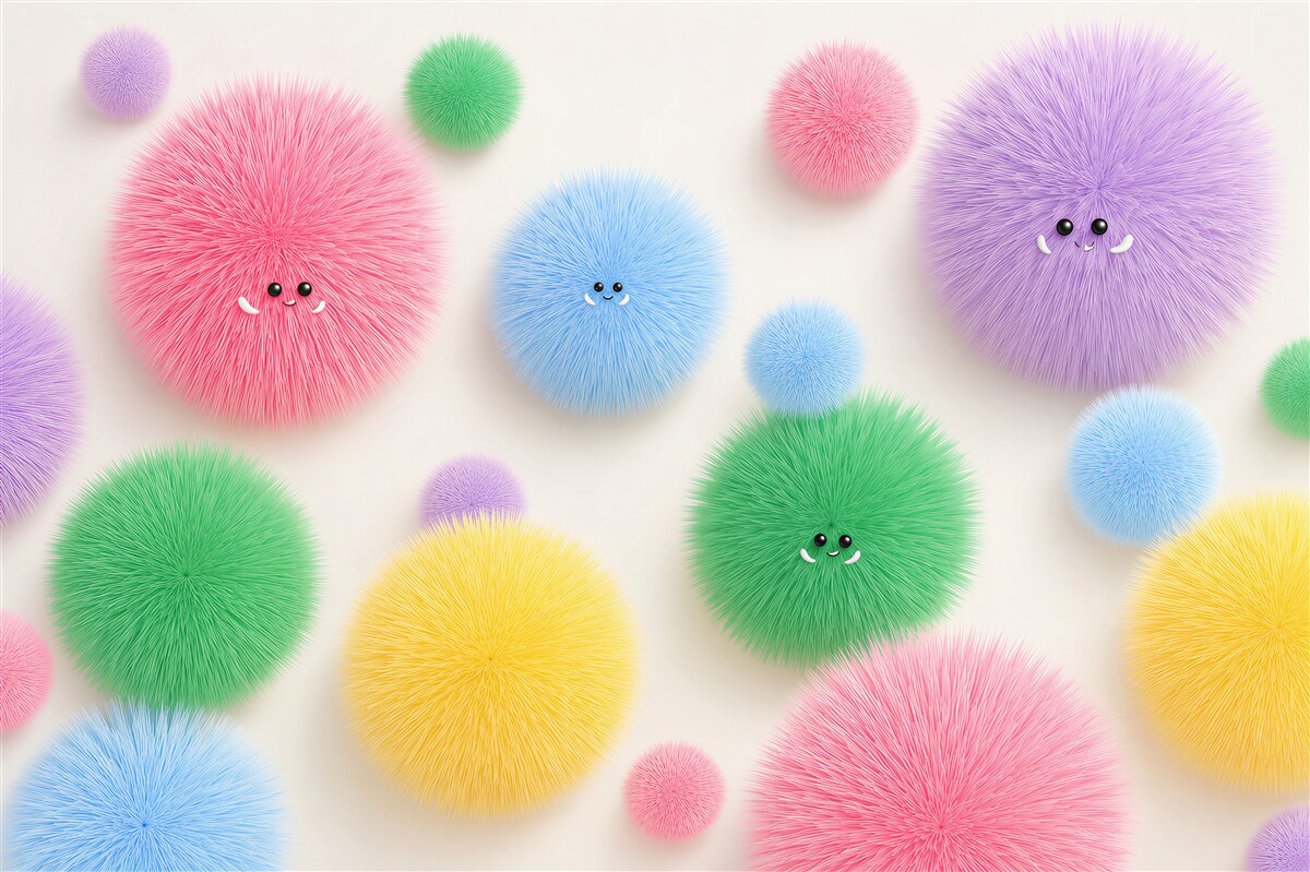 Fototapeten bunte Kugeln mit Gesichtern