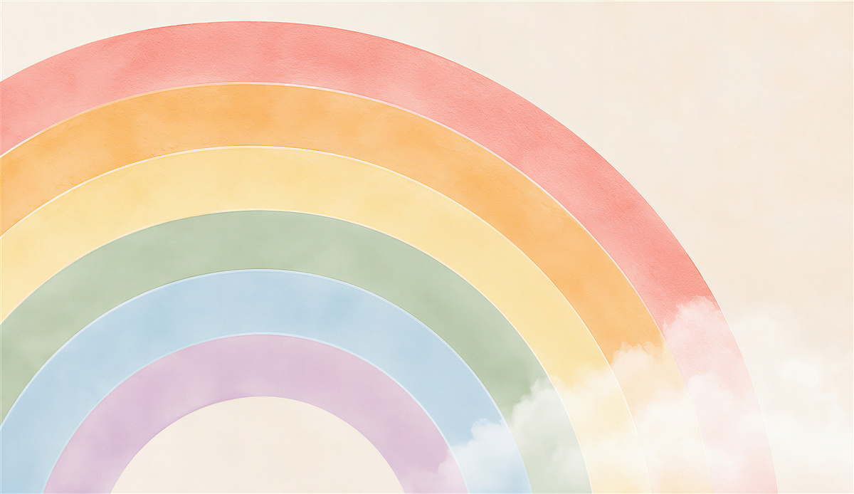 Fototapeten Schöner Regenbogen in den Wolken