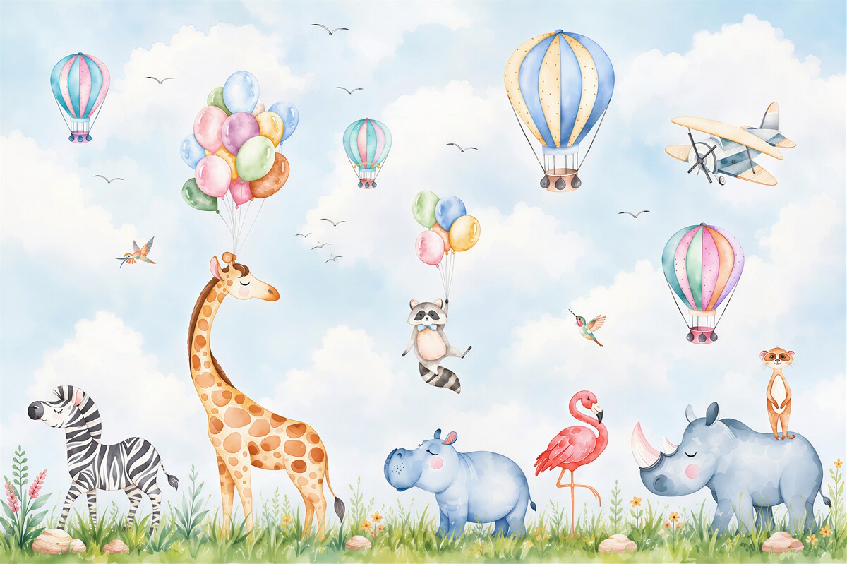 Fototapeten Tiere und Ballons