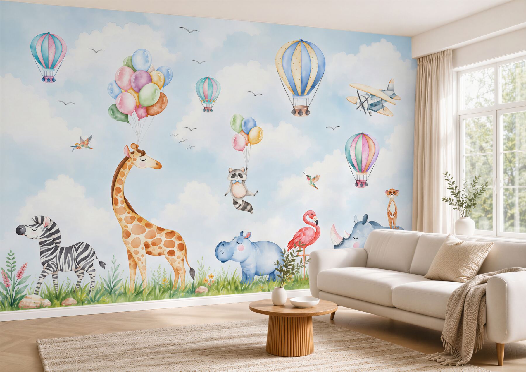Fototapeten Tiere und Ballons