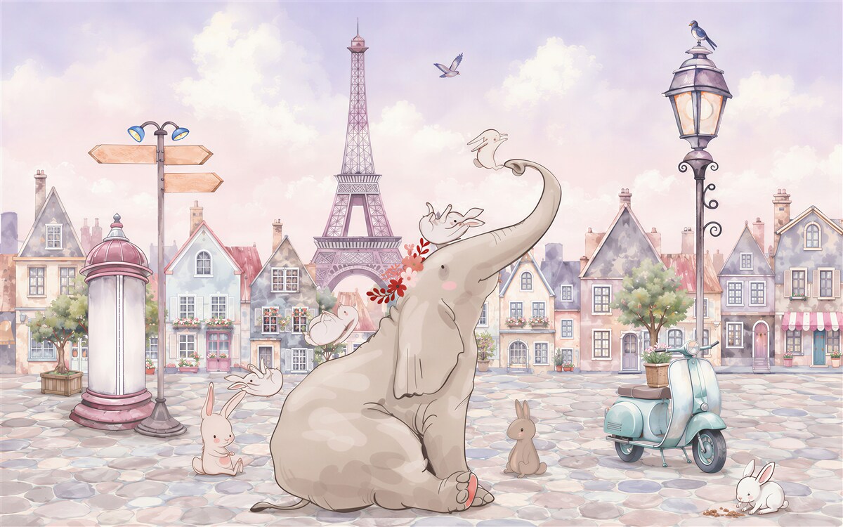 Fototapeten Elefant ist in der Stadt angekommen