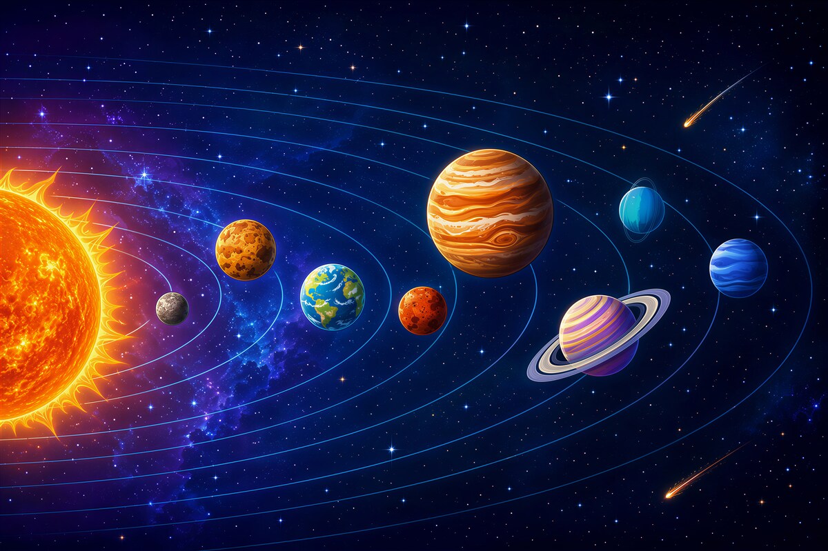 Fototapeten Ordnung der Planeten im Universum
