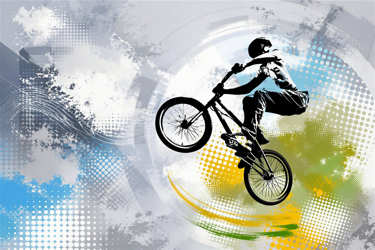 Fototapeten Graffiti von Motorradfahrer
