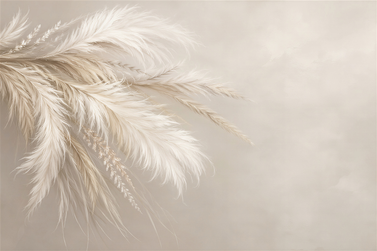 Fototapeten Zarte beige Federn