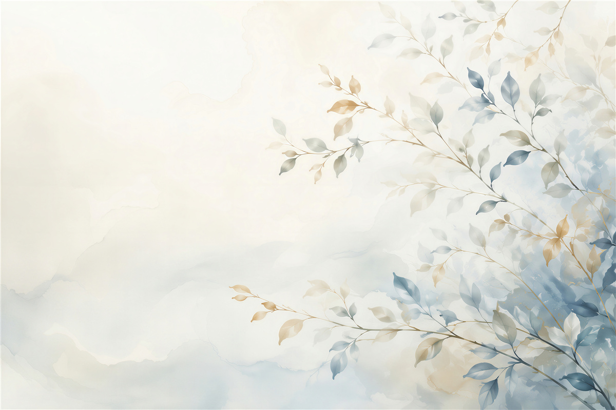Fototapeten Zarte Äste Aquarell