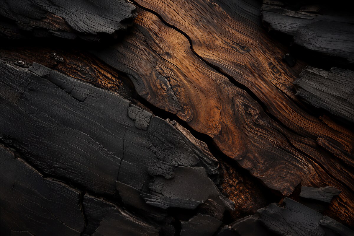 Fototapeten Holz Eleganz: Textur und Schwarz