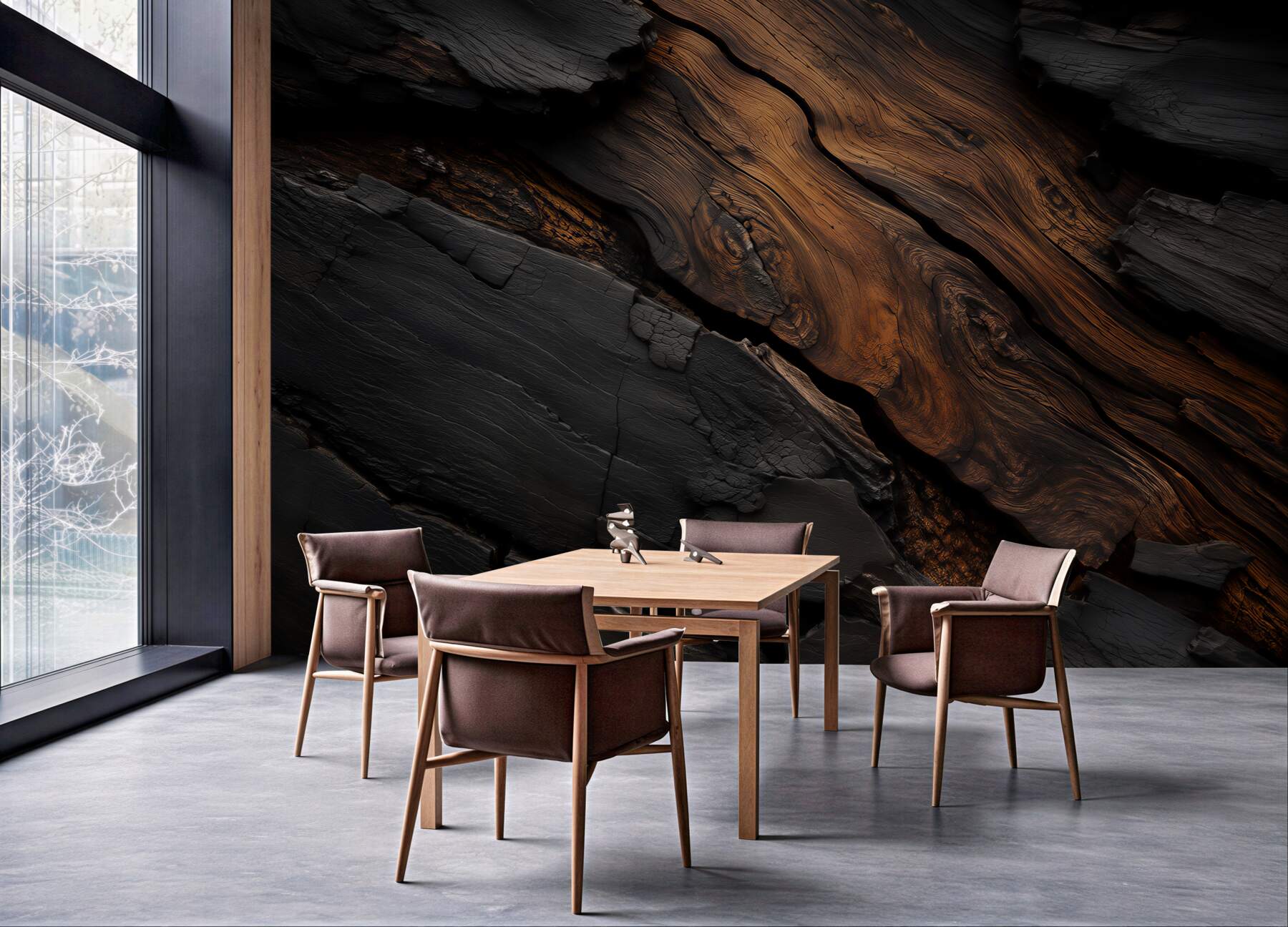 Fototapeten Holz Eleganz: Textur und Schwarz