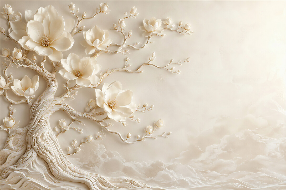 Fototapeten Zarte Magnolien 3D