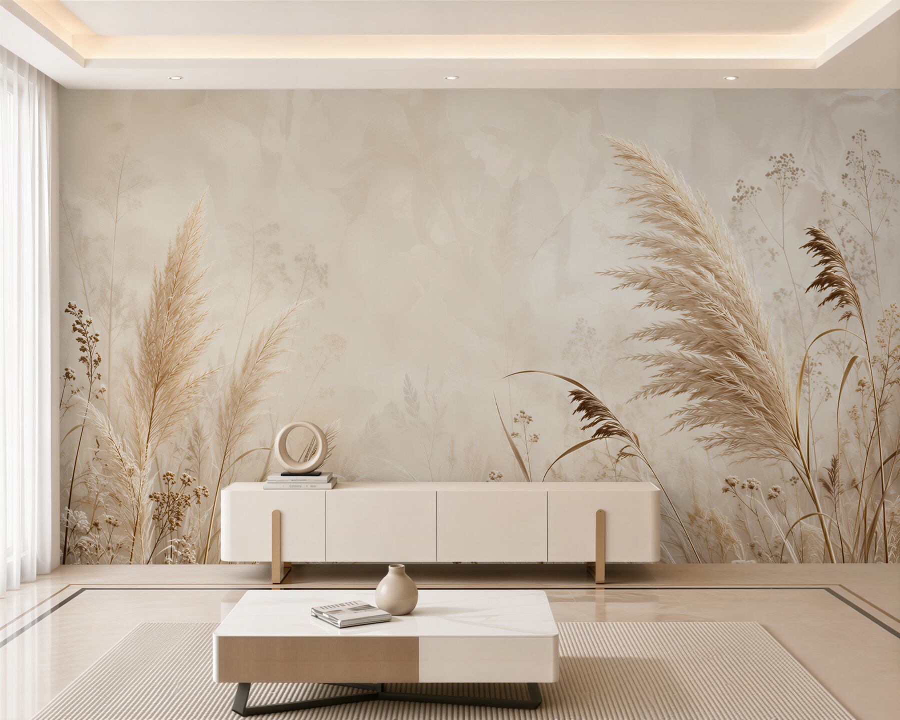 Fototapeten Wiese in Beige