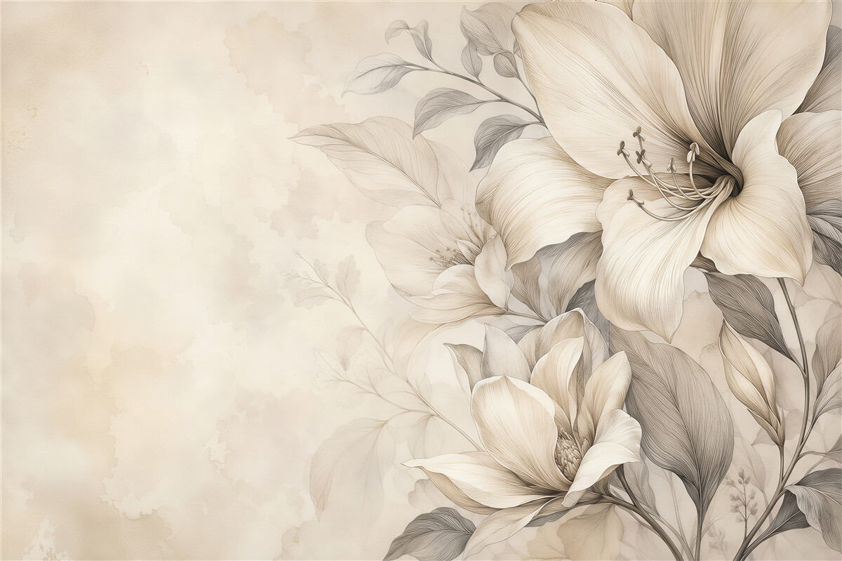 Fototapeten elegante Fototapete mit Magnolien