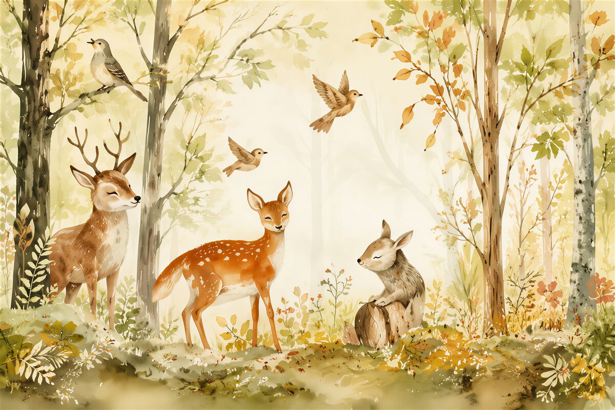 Fototapeten Tiere und Vögel im Wald