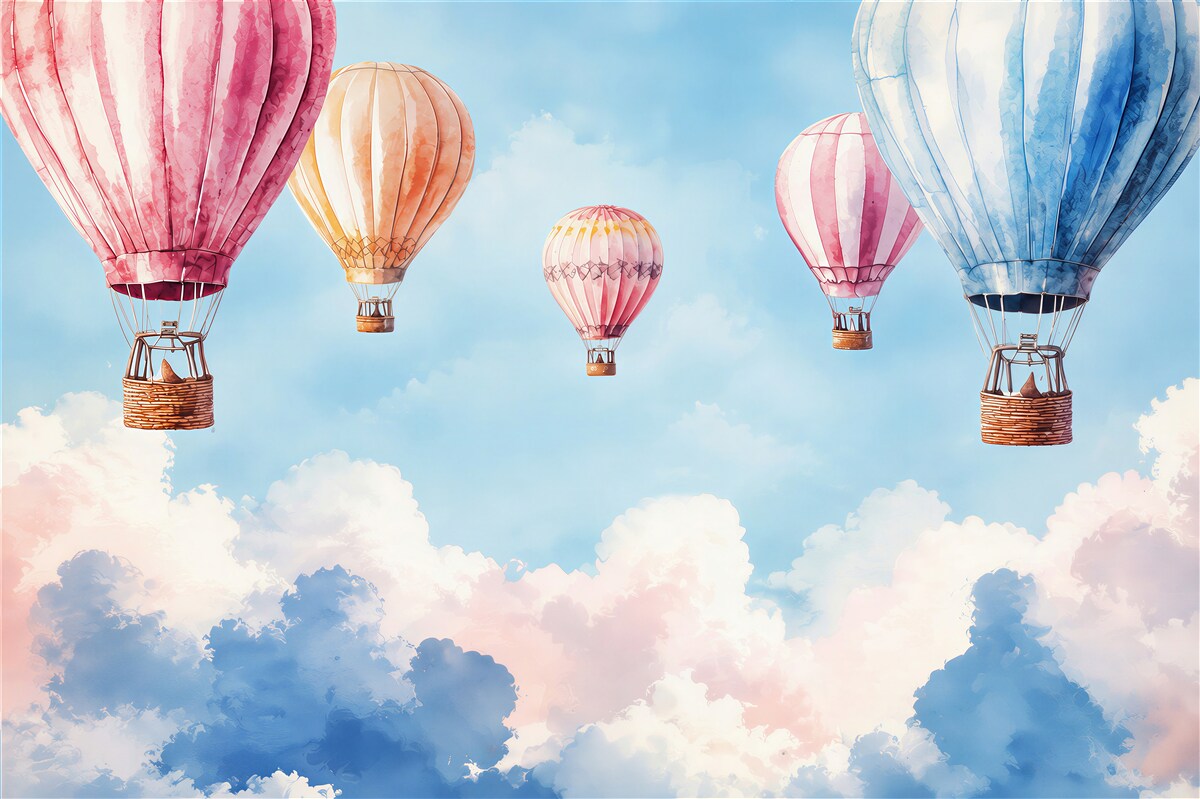Fototapeten Fünf Ballons am Himmel