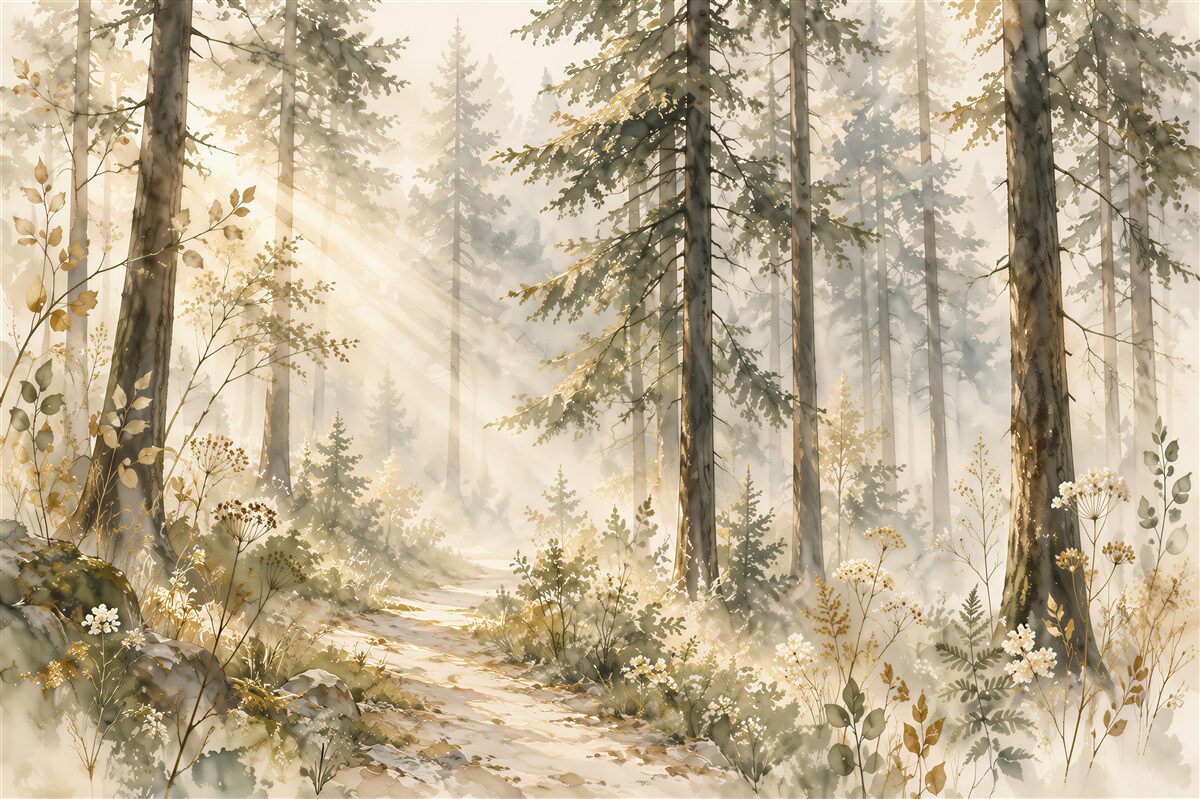 Fototapeten Waldnebel