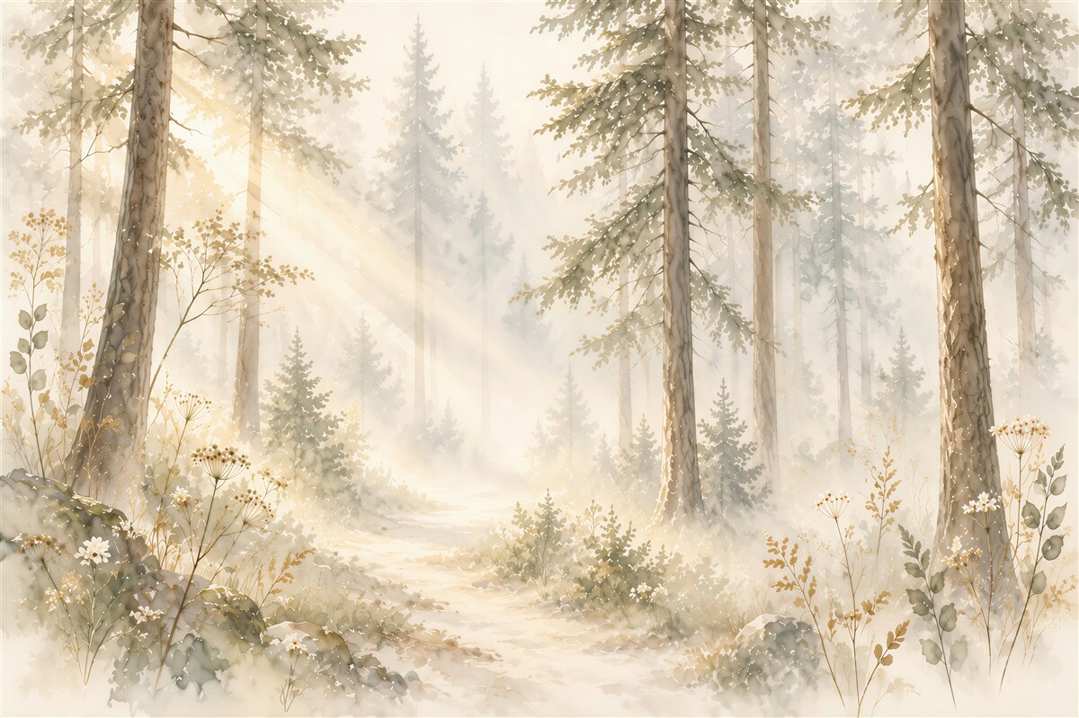 Fototapeten Wald im Sonnenlicht