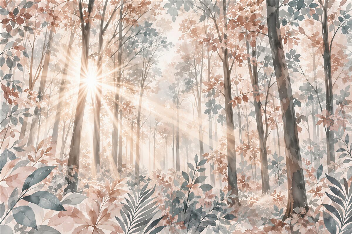 Fototapeten Wald im Sonnenlicht