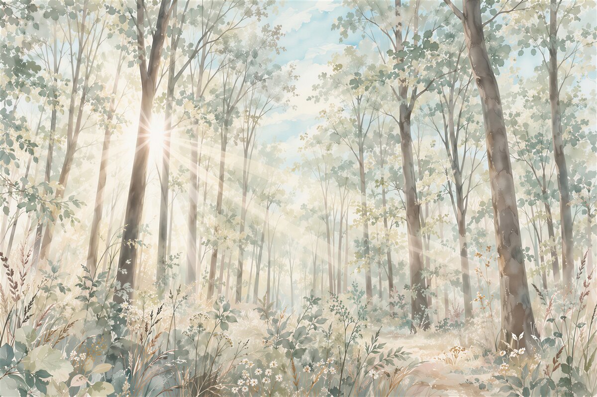 Fototapeten Wald in der Sonne