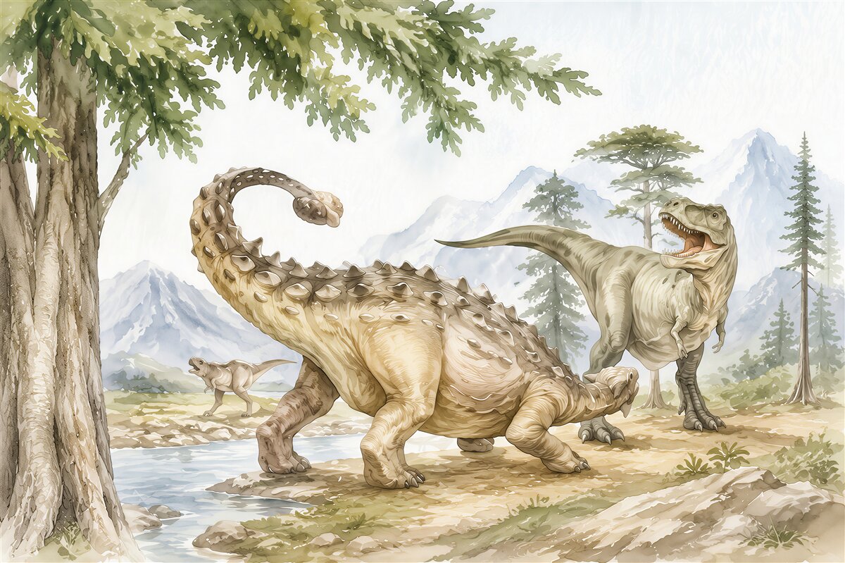 Fototapeten Dinosaurier im Wald
