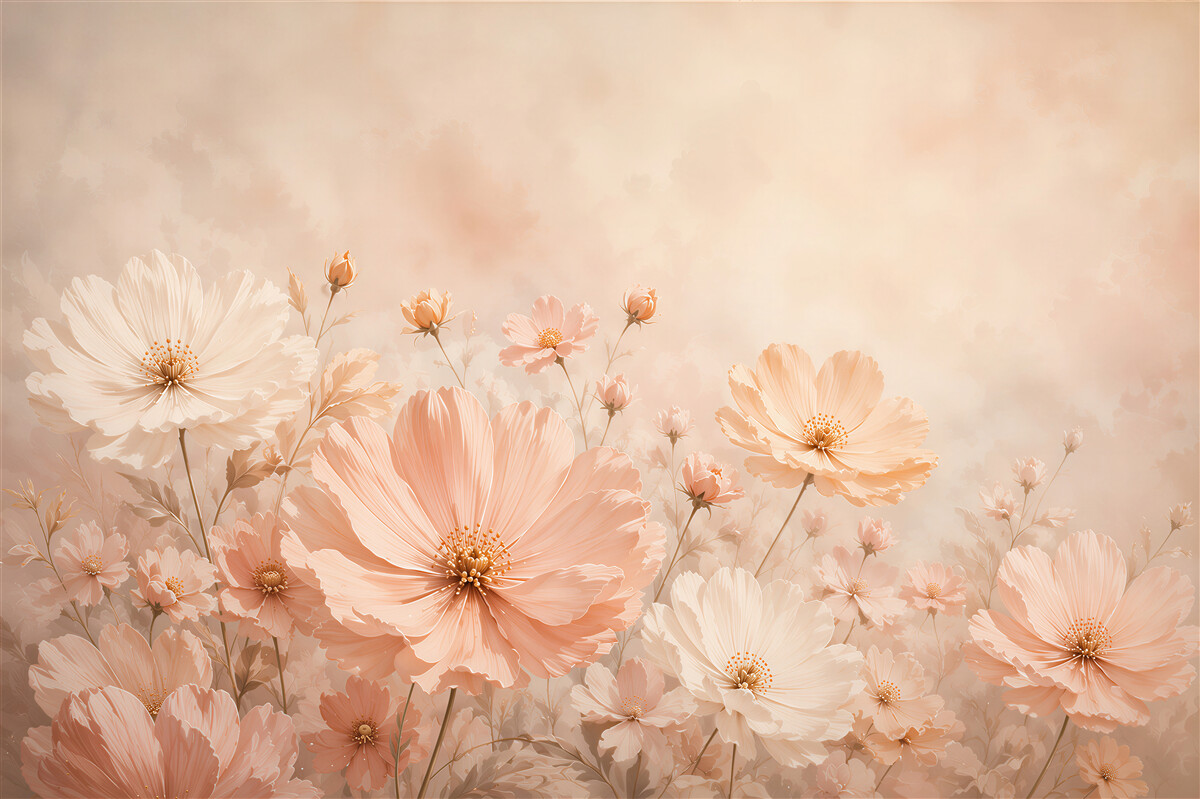 Fototapeten Pastellblumen