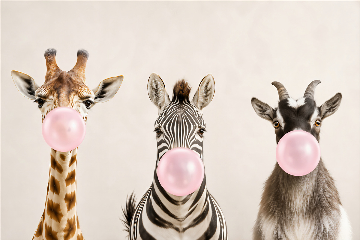 Fototapeten Tiere mit Ballons