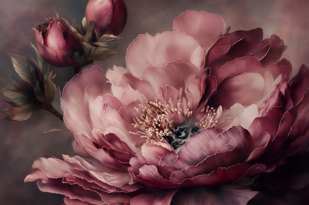 Fototapeten rosa Pfingstrosen