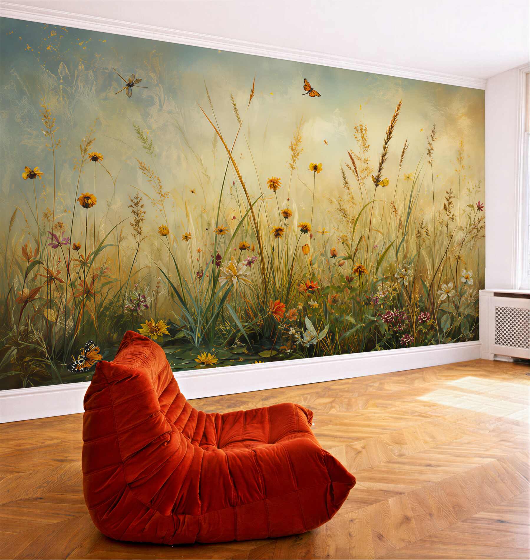 Fototapeten Wiese mit Blumen