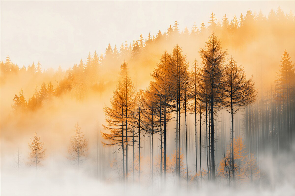 Fototapeten Wald im Nebel