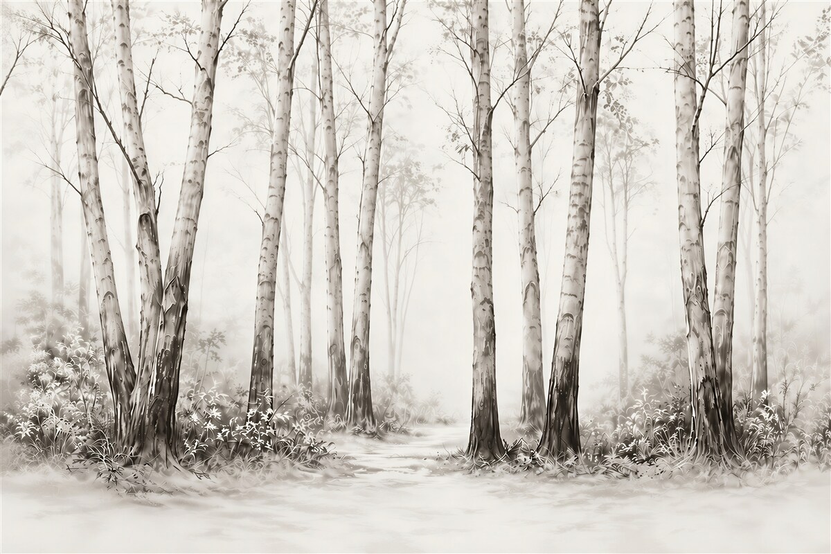 Fototapeten Birken im Wald