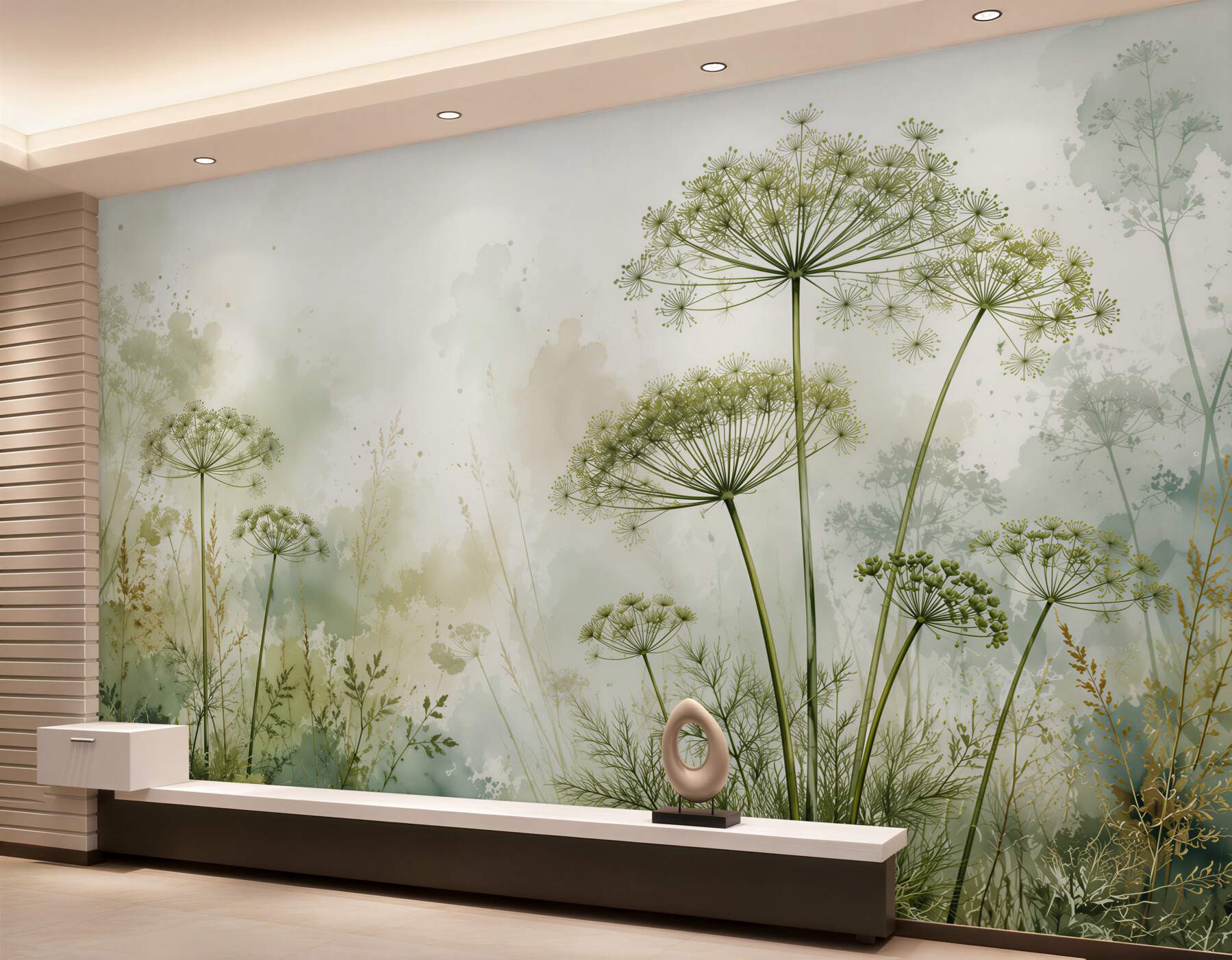 Fototapeten wilder Dill in Aquarell