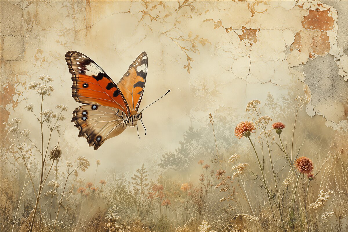 Fototapeten Schmetterling auf der Wiese