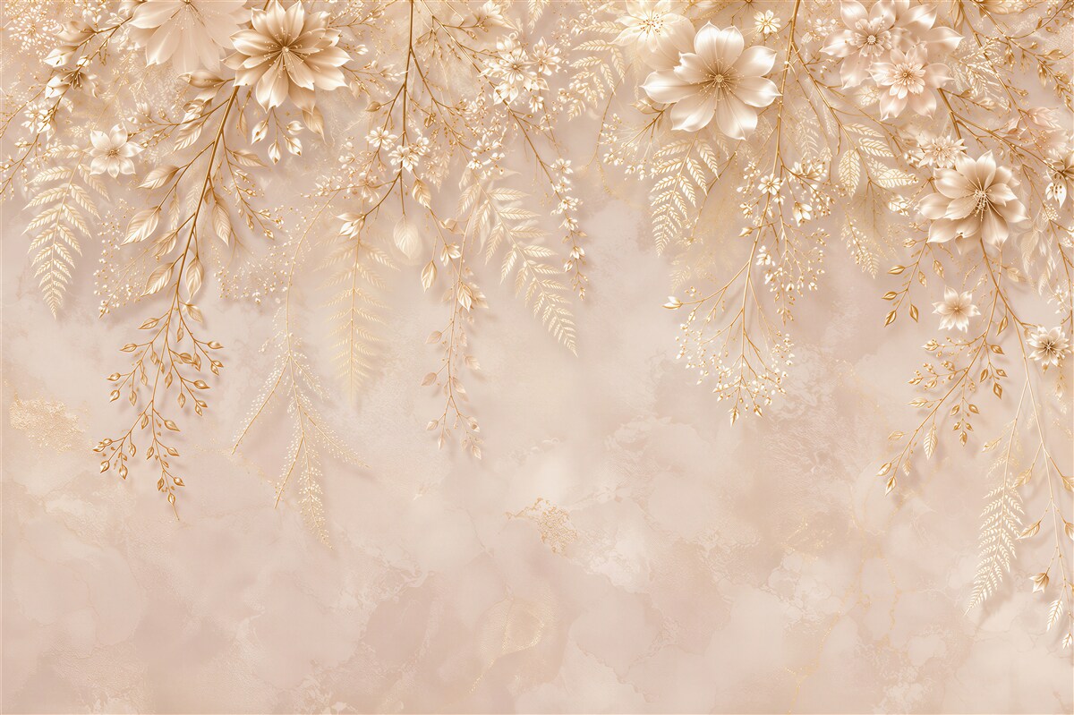Fototapeten goldene Blumen