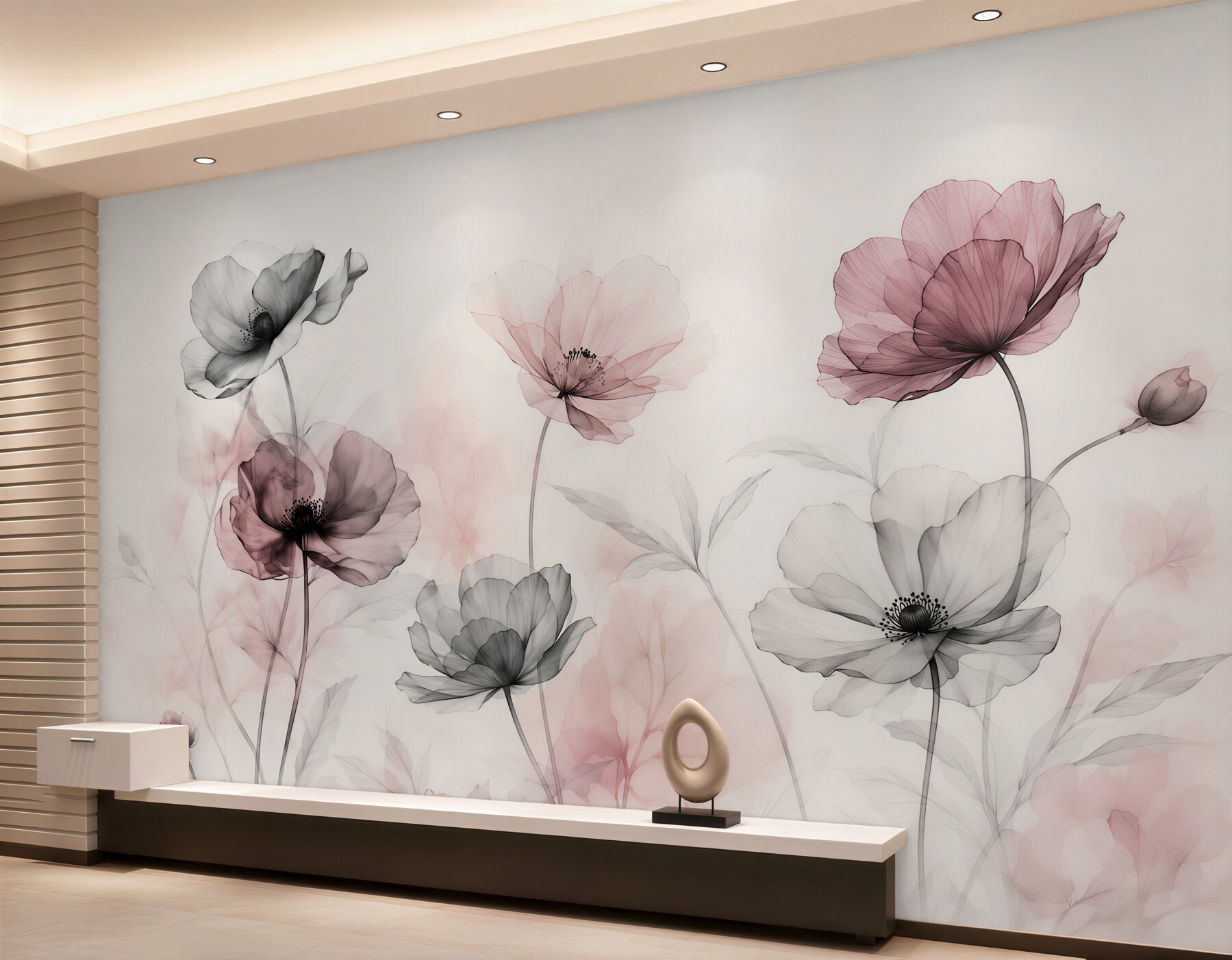 Fototapeten Aquarell-Mohnblumen