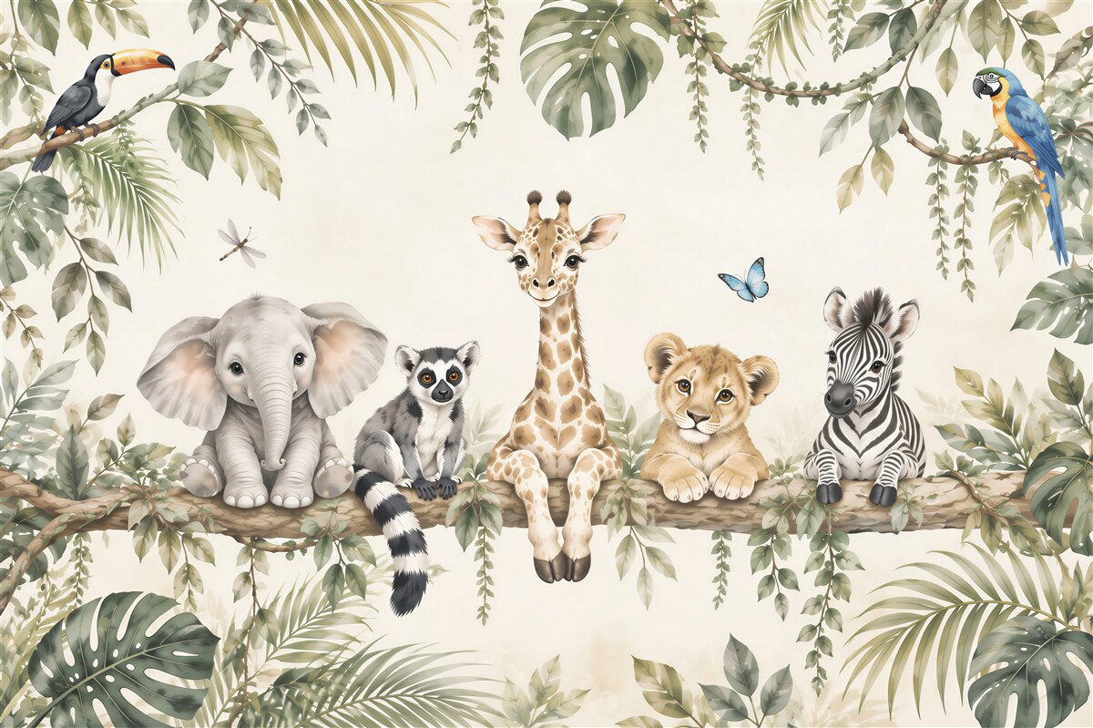 Fototapeten tropische Tiere für Kinder