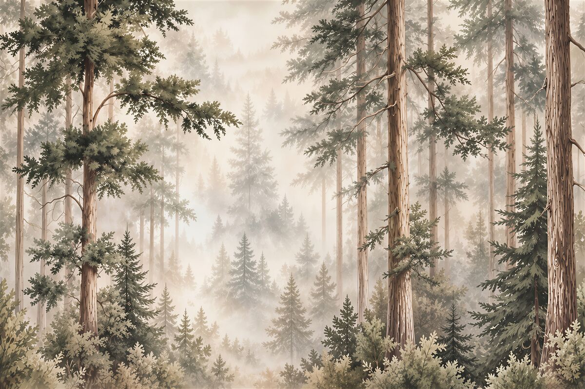 Fototapeten Wald im Nebel