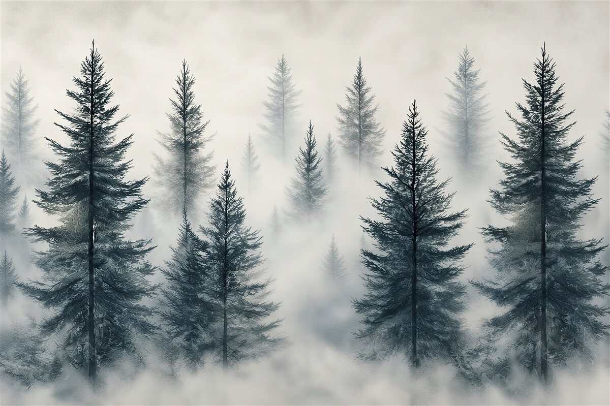 Fototapeten Wald im Nebel