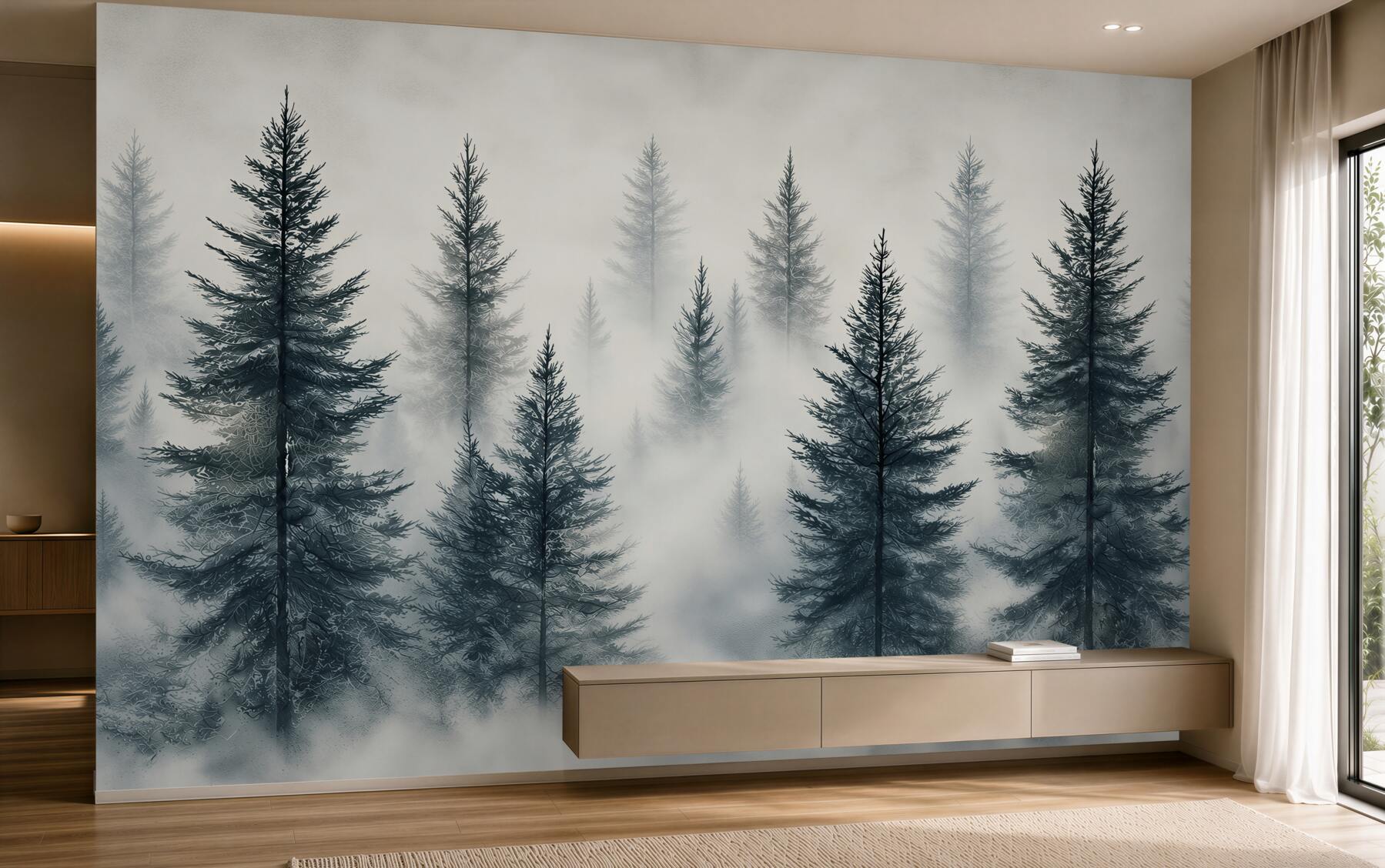 Fototapeten Wald im Nebel