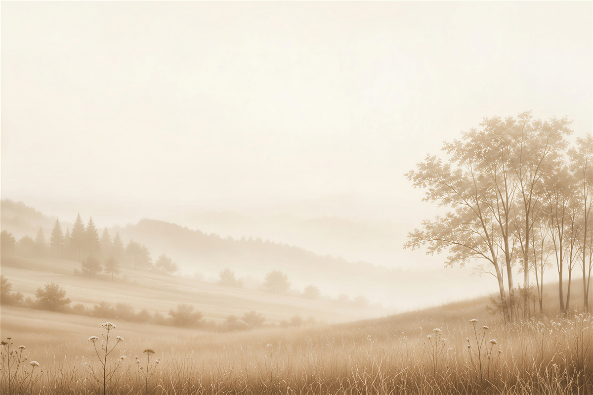 Fototapeten nebliger Winterlandschaft
