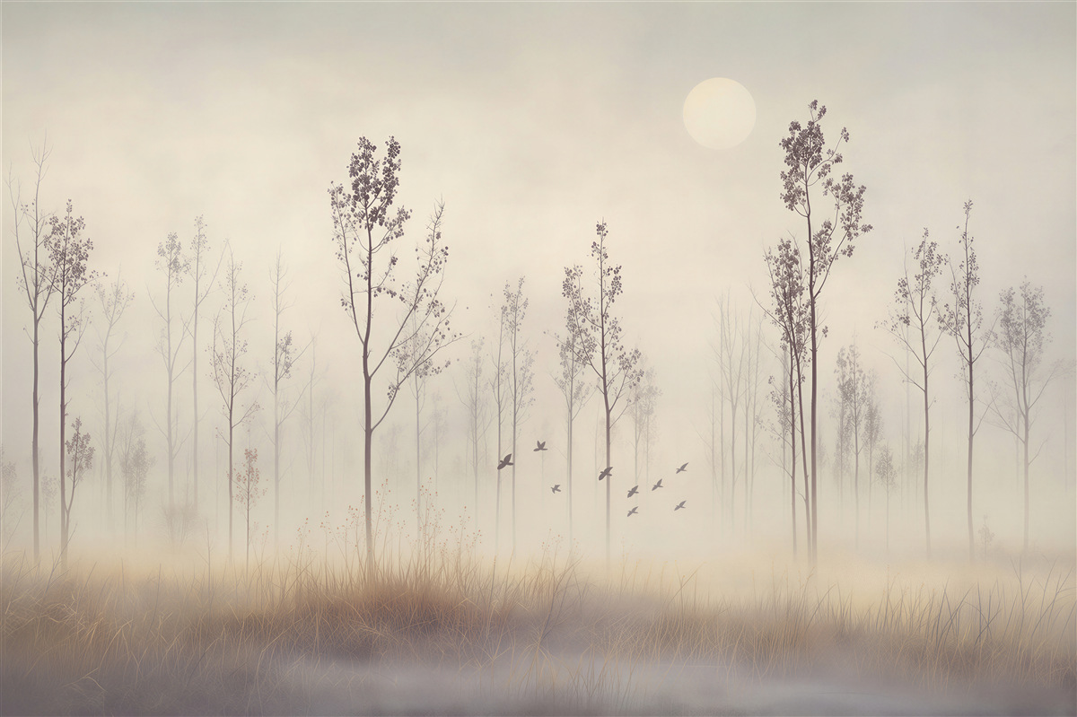Fototapeten Wald im Nebel