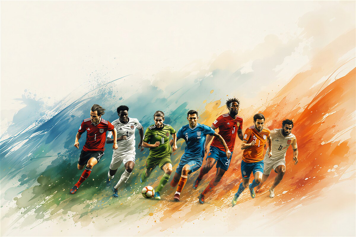 Fototapeten Fußballspieler in Aktion