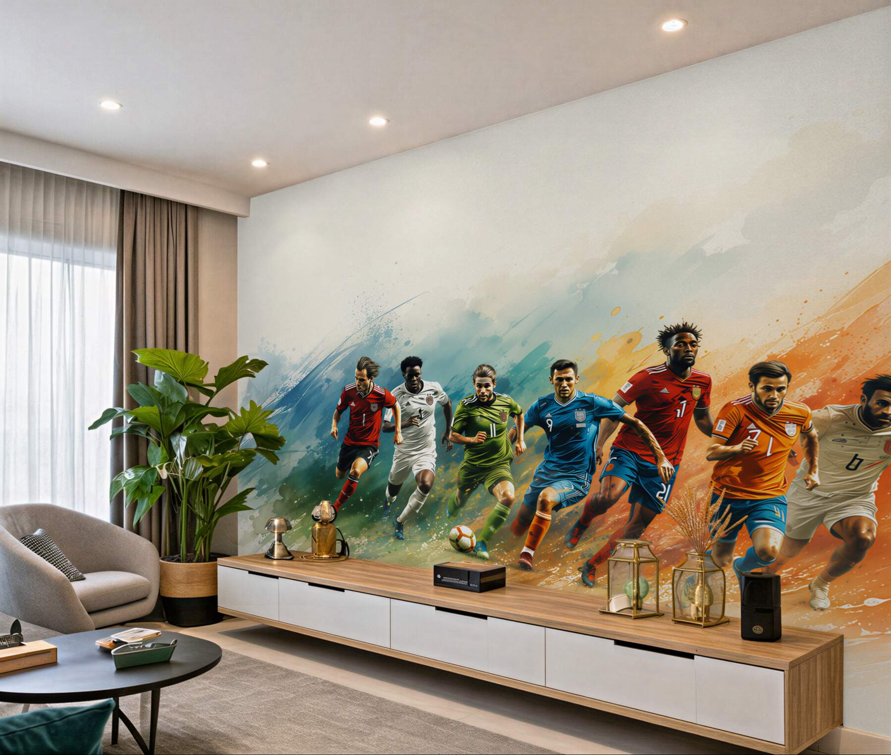 Fototapeten Fußballspieler in Aktion