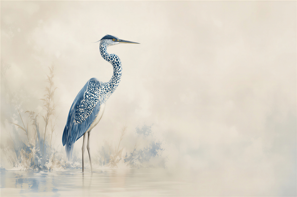 Fototapeten blauer Reiher im Wasser