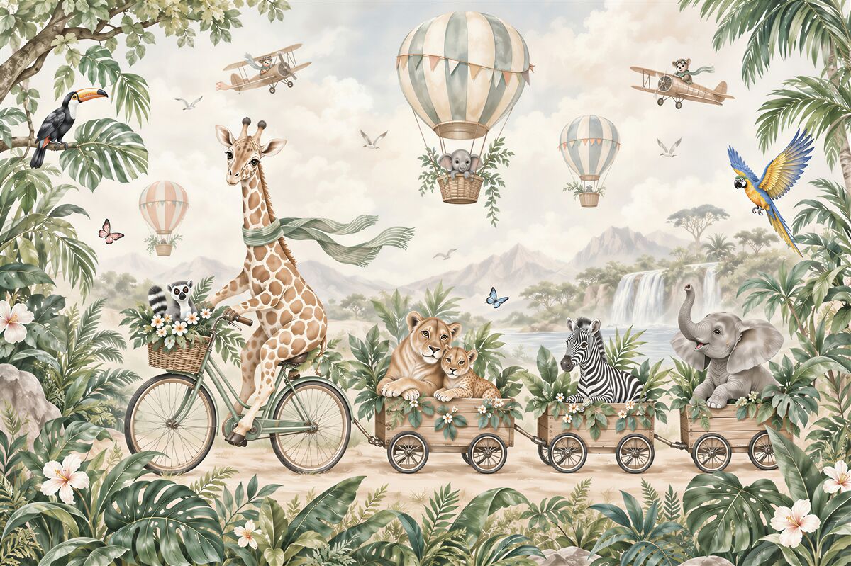 Fototapeten Safari mit Ballons