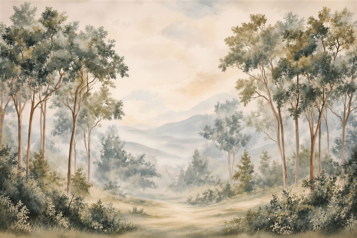 Fototapeten Wald im Nebel